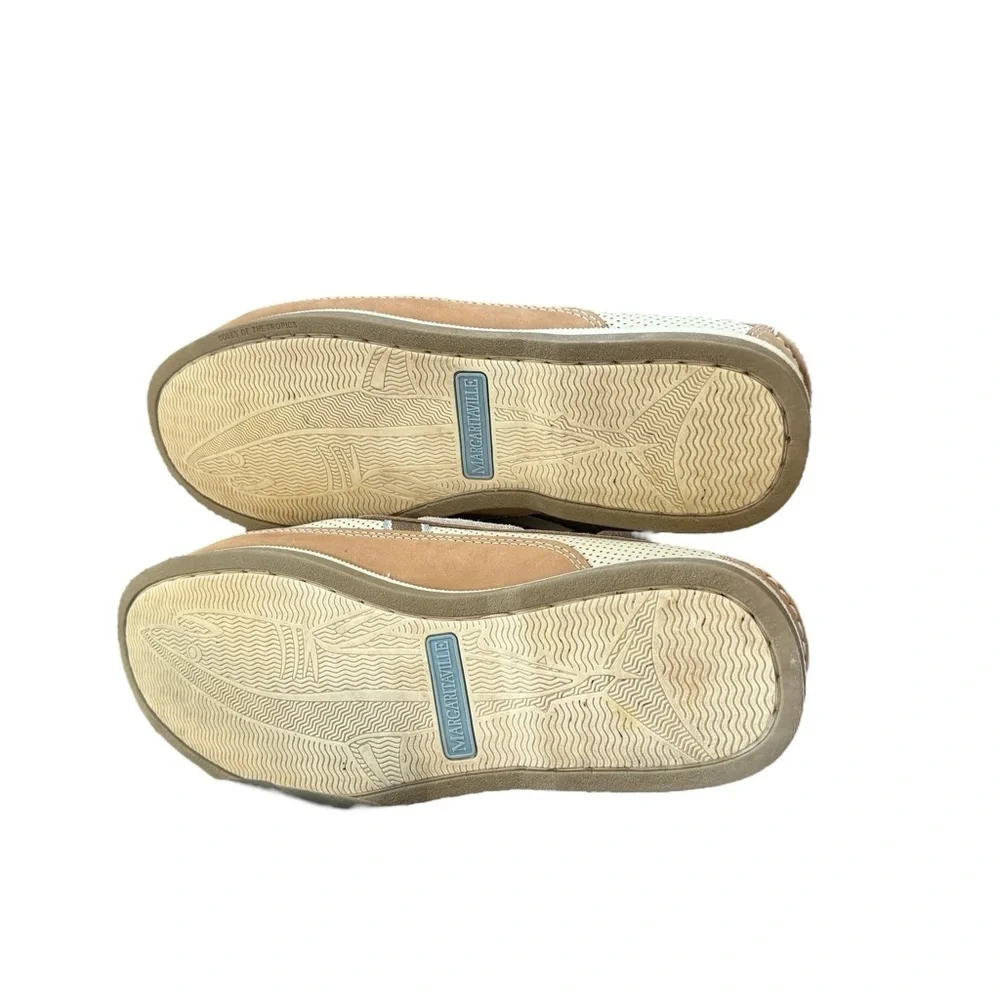 Margaritaville Tan Leather Boat Shoes Size 11